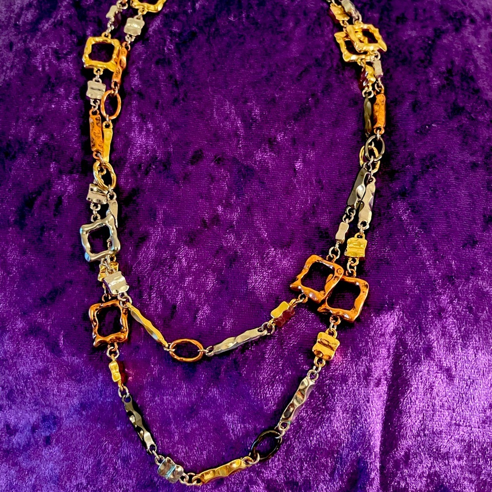 Multiple colored chain necklace